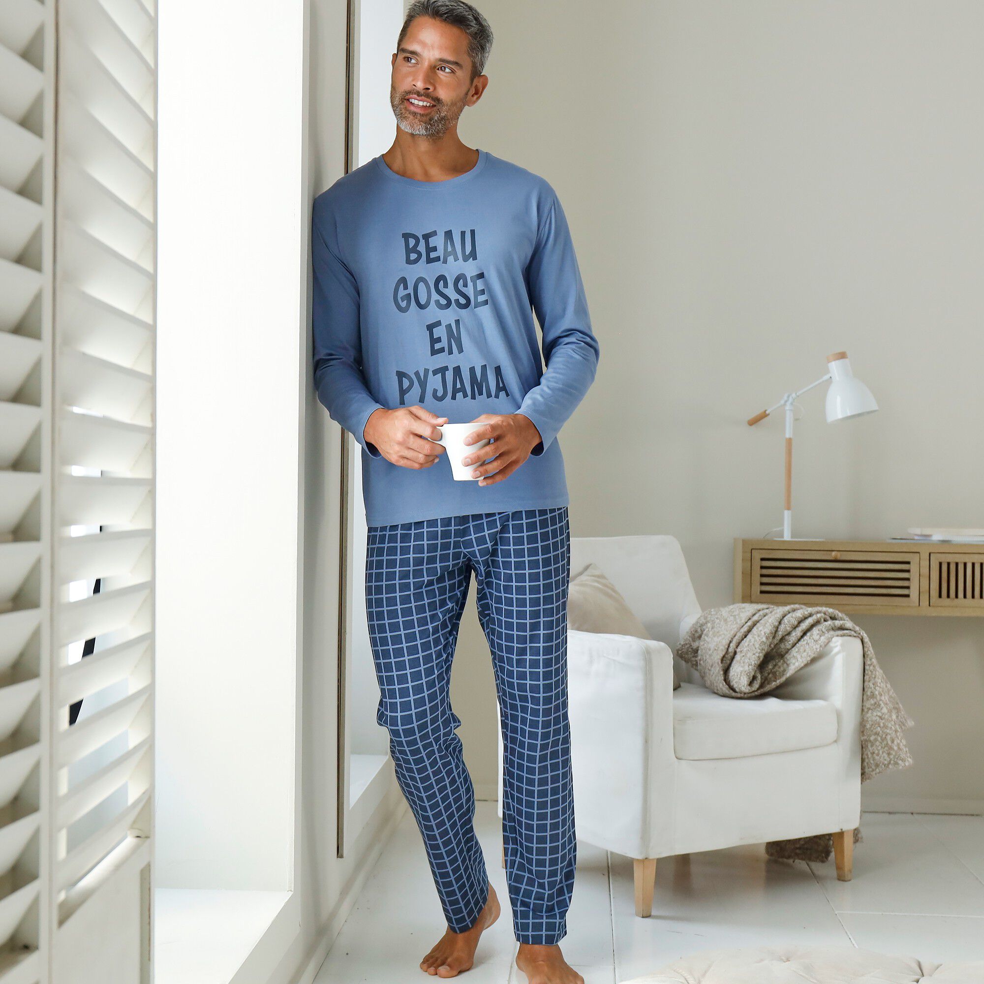 Pyjama col rond à message