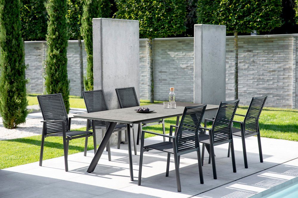 NIEHOFF GARDEN Gartentisch Niehoff Noah Tisch Aluminium Stativprofil Anthrazit/HPL (1)