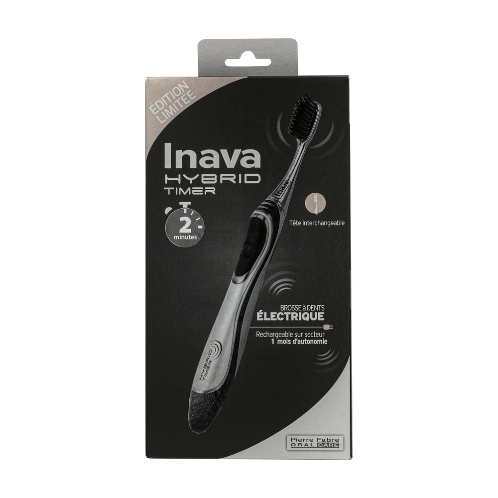 Oral Care INAVA HYBRID TIMER Noir/Gris Edition limitée Brosse à dents électrique