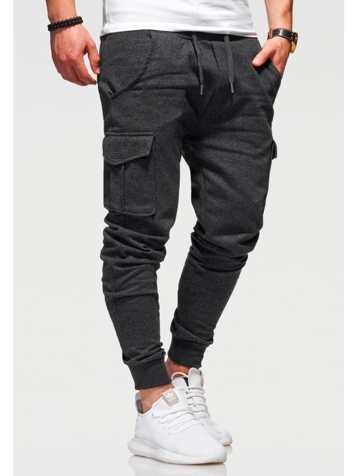 SOULSTAR Jogginghose - MPKANSAS Lange Sporthose Trainingshose mit Cargotaschen in Dunkelgrau günstig kaufen