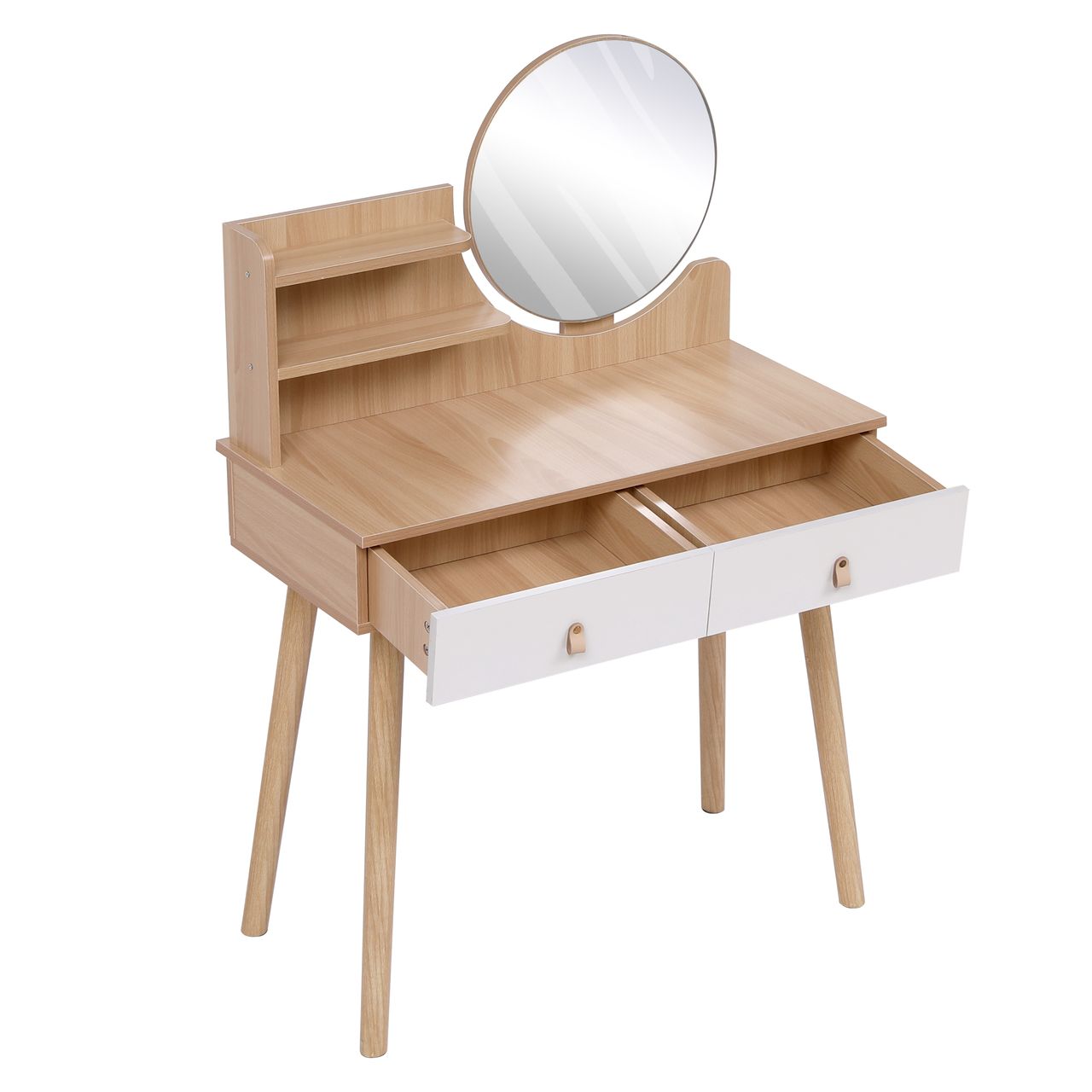 Happy Home Happy Home Schminktisch mit Spiegel, 2 Schubladen & Ablage HDT03-HOL Holz