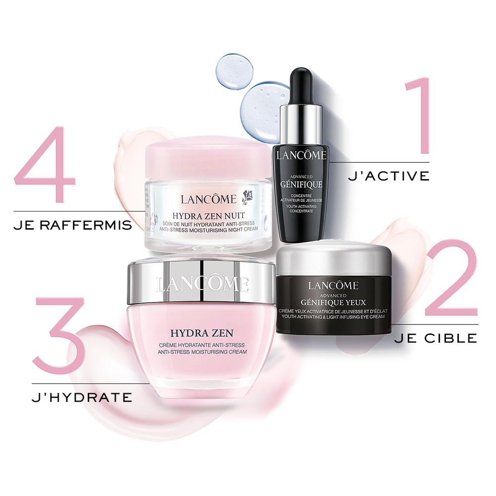 Lancôme Coffret Hydra Zen Coffret Routine Hydratation Crème Jour + Sérum, Crème Yeux & Crème Nuit