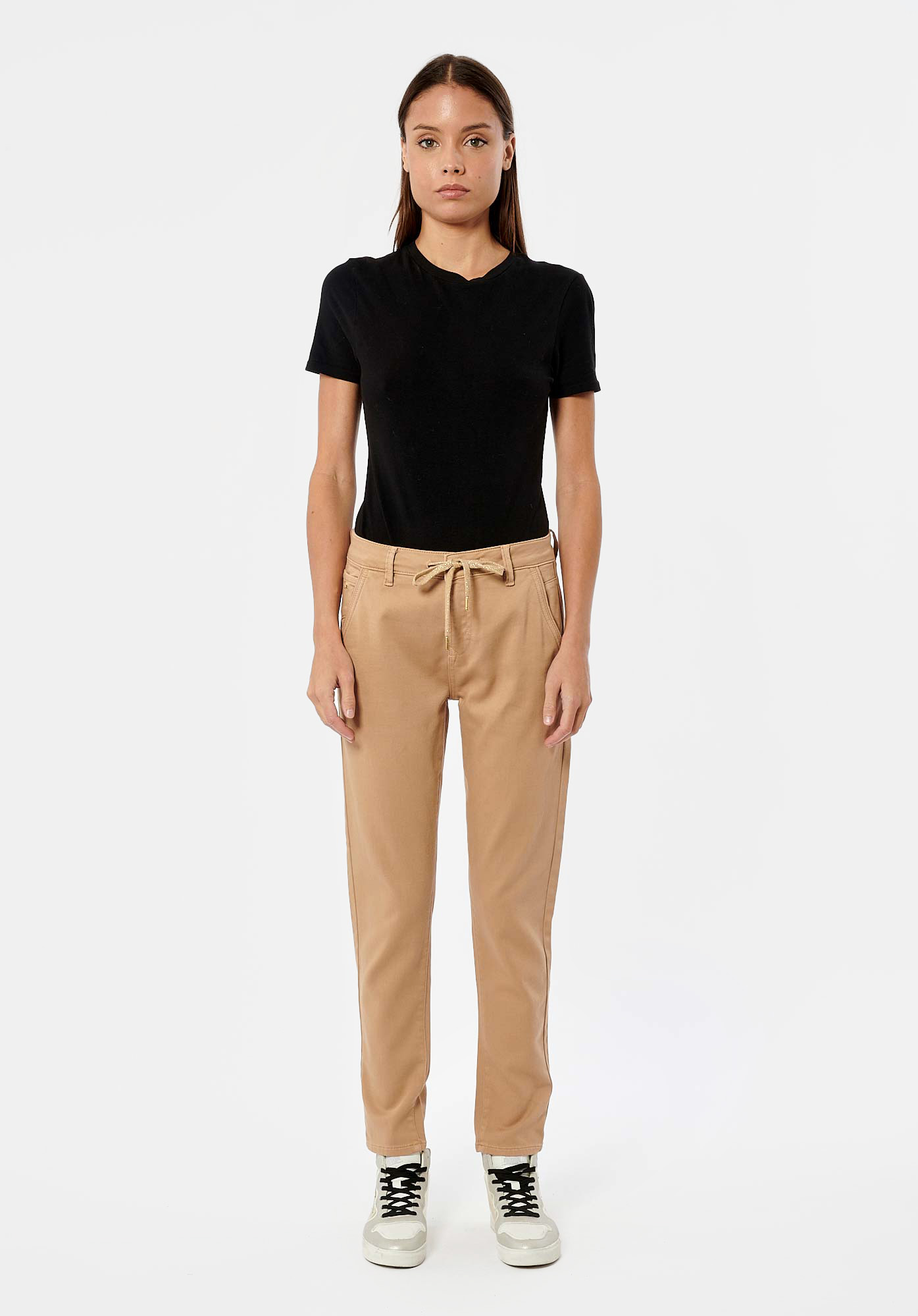 VIWIX  Jean boyslim beige femme
