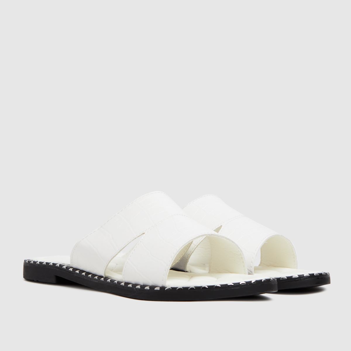Bílé sandály s krokodýlím vzorem Schuh Topaz