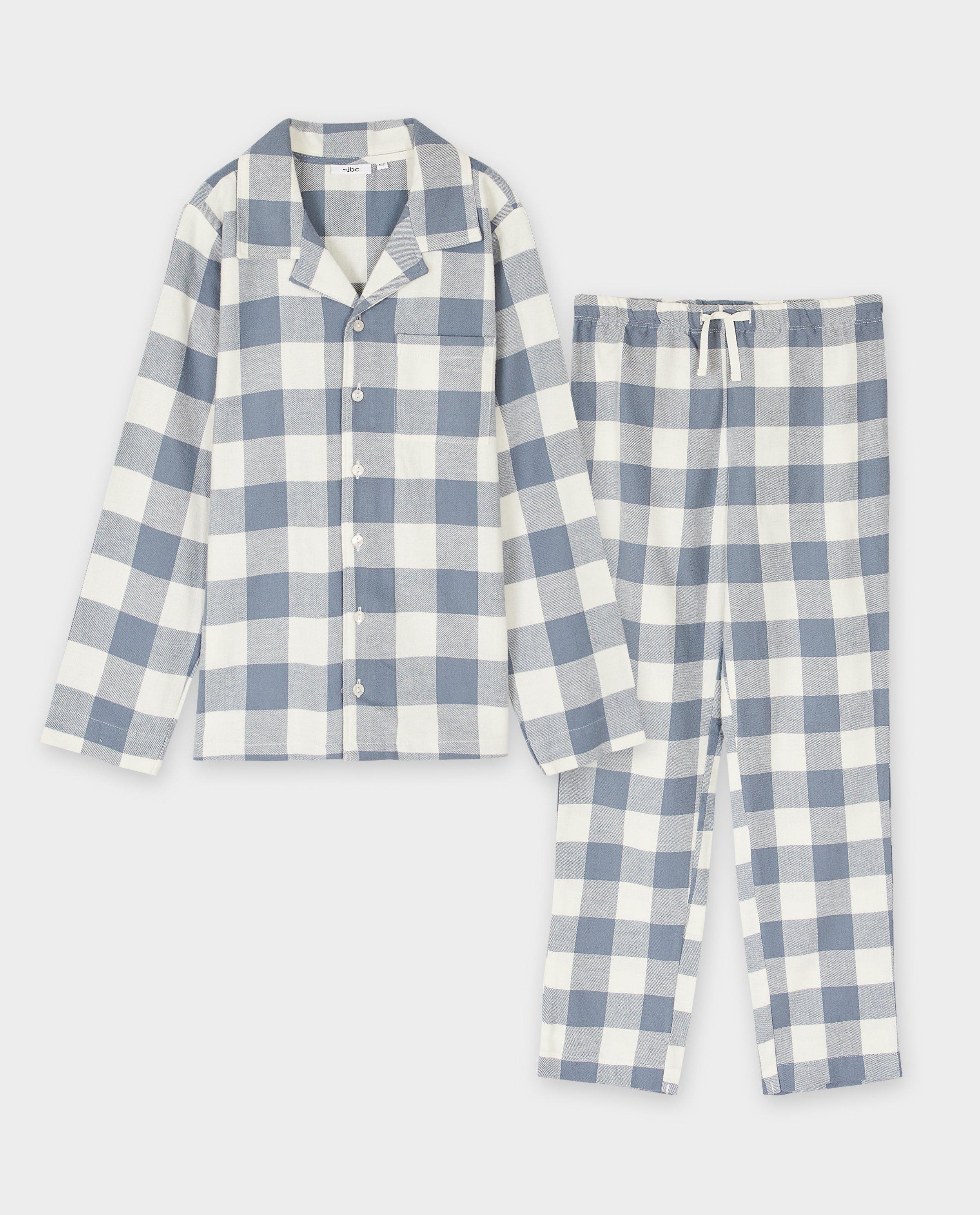 Pijamale JBC din flanel cu carouri, 128-170 albastre