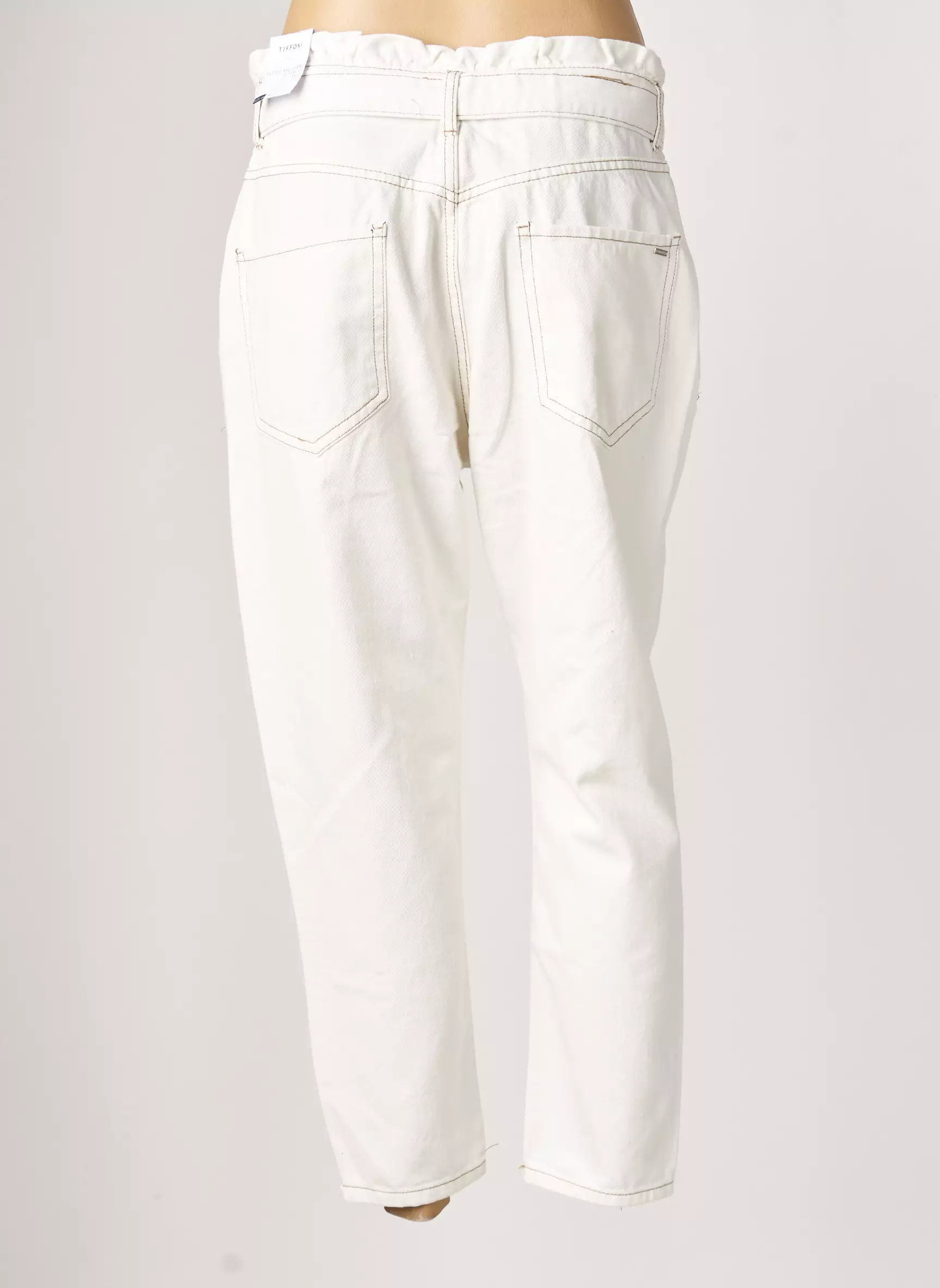 Tiffosi Jeans Coupe Droite Femme couleur blanc