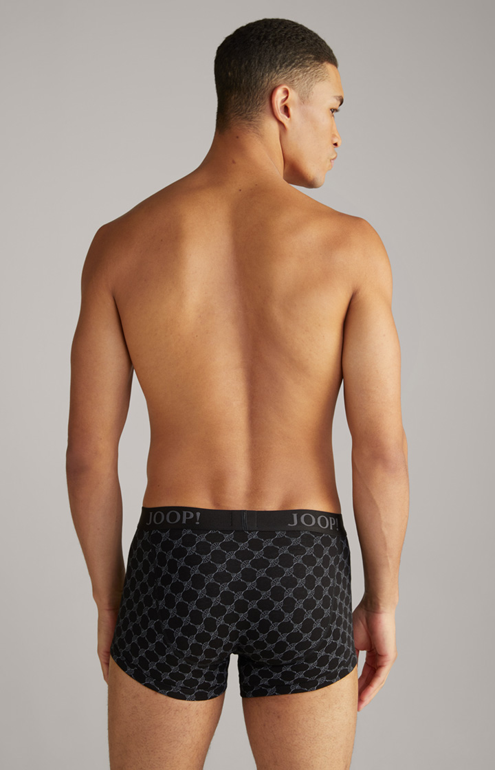 3er-Pack Fine Cotton Stretch Boxer in Schwarz/Rot/Weiß gemustert