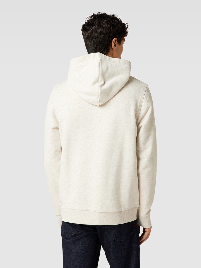 Hoodie mit Viskose-Anteil und Logo-Detail in beige