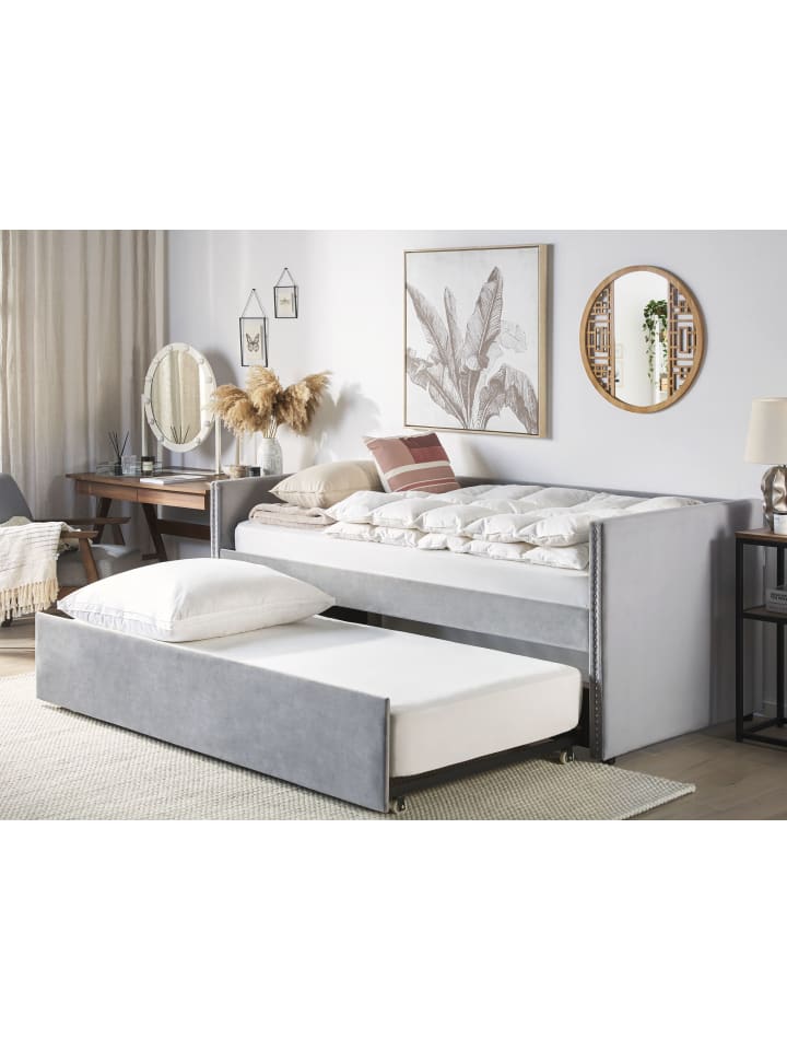 Beliani Tagesbett TROYES in Grau - (W) 99 x (H) 84 x (L) 213 cm günstig kaufen onesize