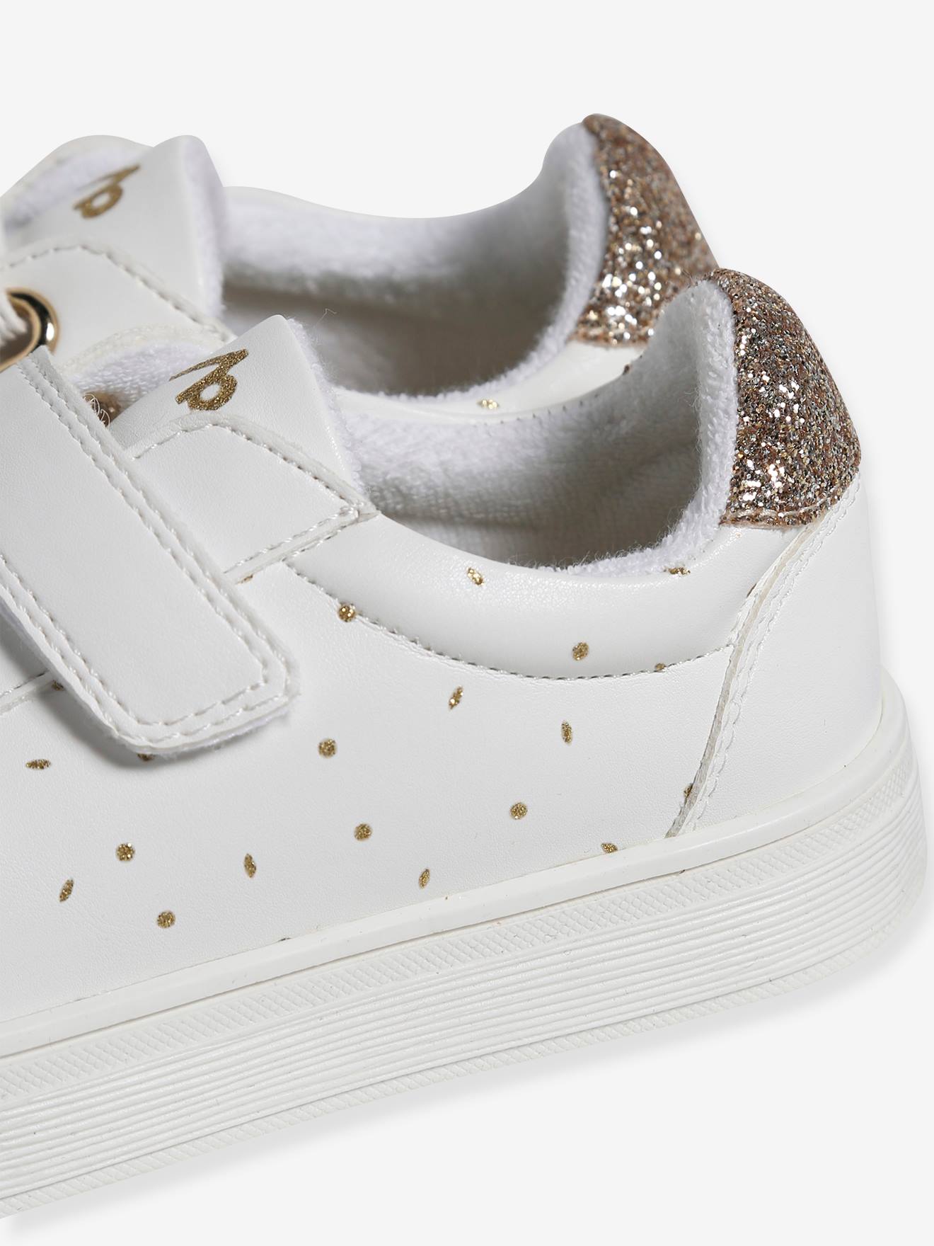 Vertbaudet Kinder Sneakers mit Gold-Details - weiß bedruckt