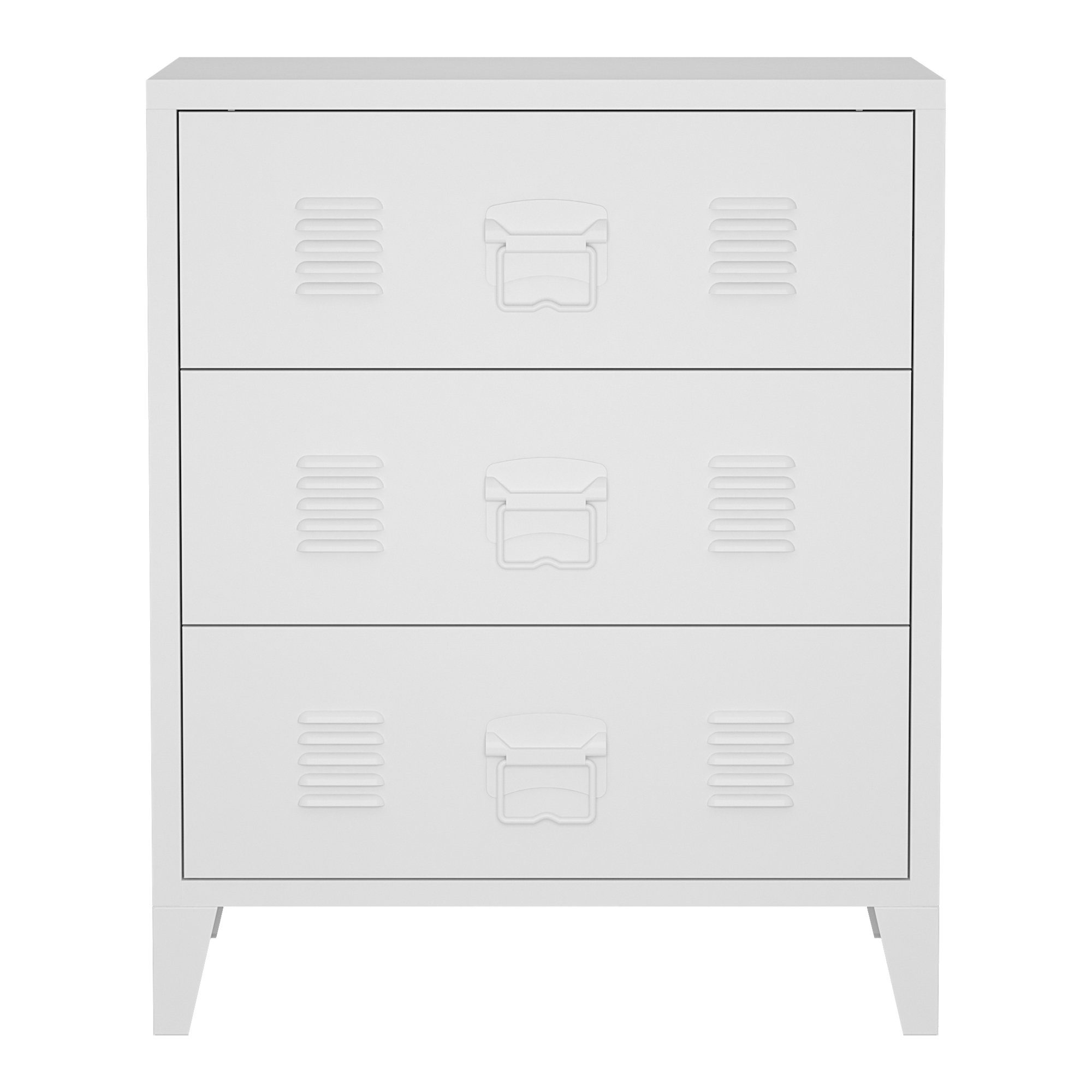 en.casa Mehrzweckschrank Hämeenlinna Schubladenschrank 60x40x72 cm Weiß