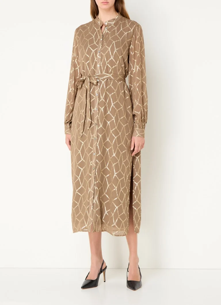 Bruuns Bazaar  Luccas midi blousejurk met print en lurex
