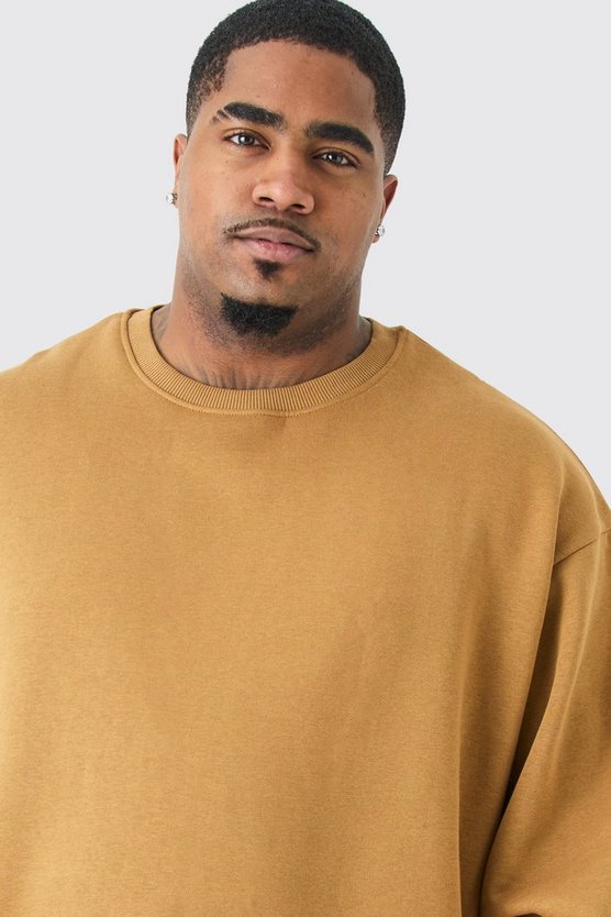 Plus Oversize Rundhals-Sweatshirt