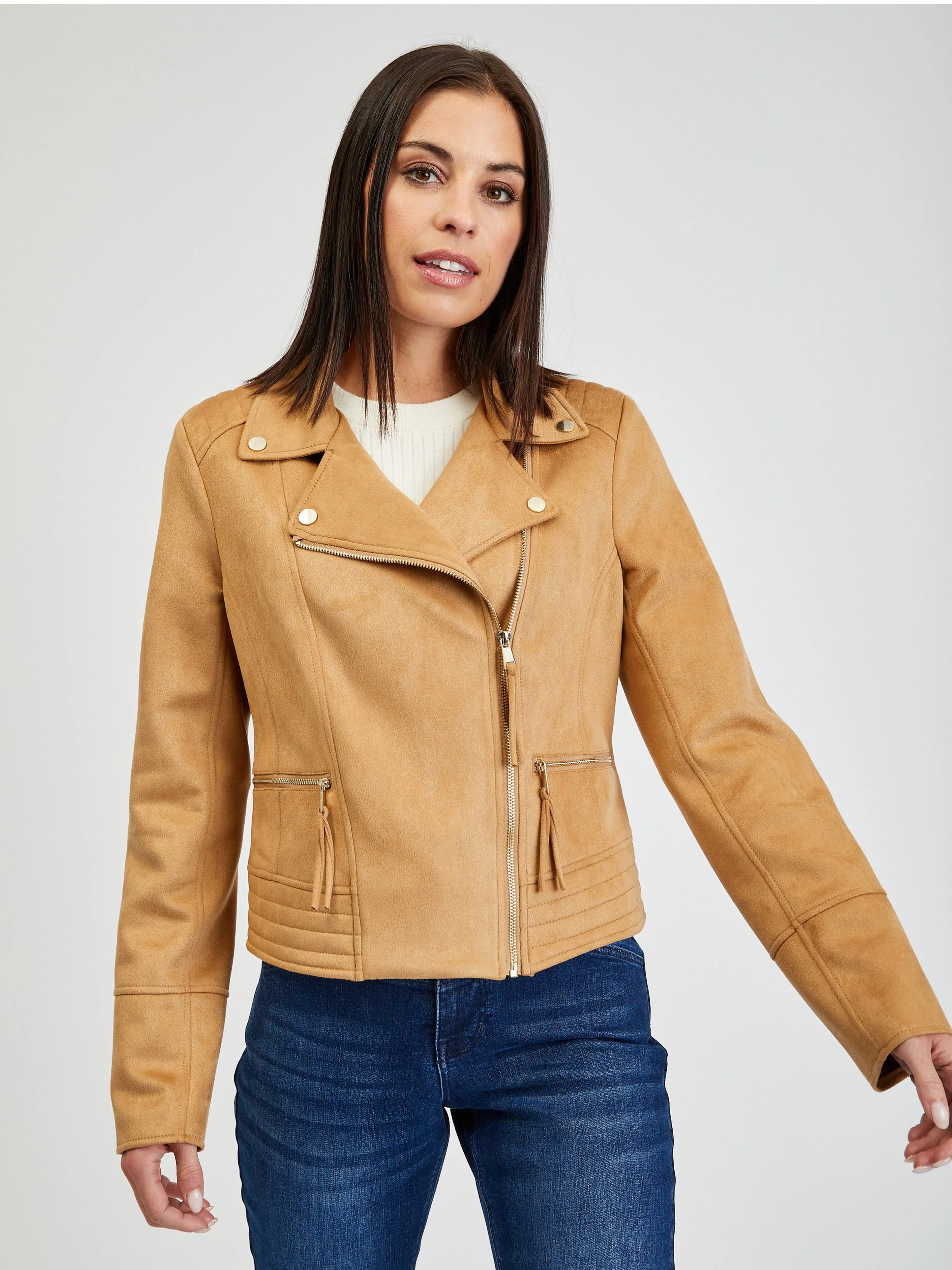 Tina hellbrauner Damen-Parka in Wildlederoptik ORSAY