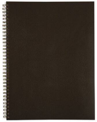 Elco Notizblock DIN A4 Quadrille Spirale Seitlich gebunden Balacron Softcover Braun Perforiert 80 Blatt