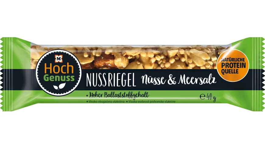 Hochgenuss Nussriegel Nüsse & Meersalz 40 g
