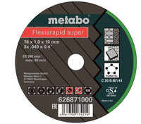 Metabo Zubehör 626871000 Trennscheibe Flexiarapid Super Universal 76 x 1,0 x 10 mm 5 Stück