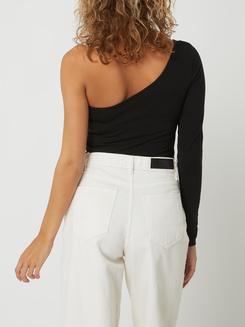 Body mit One-Shoulder-Träger in schwarz