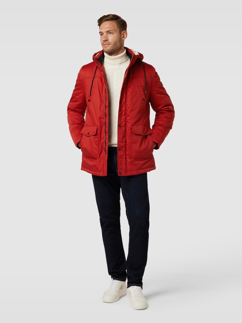 Jacke mit Druckknopfleiste Modell 'CHESTER' in rostrot