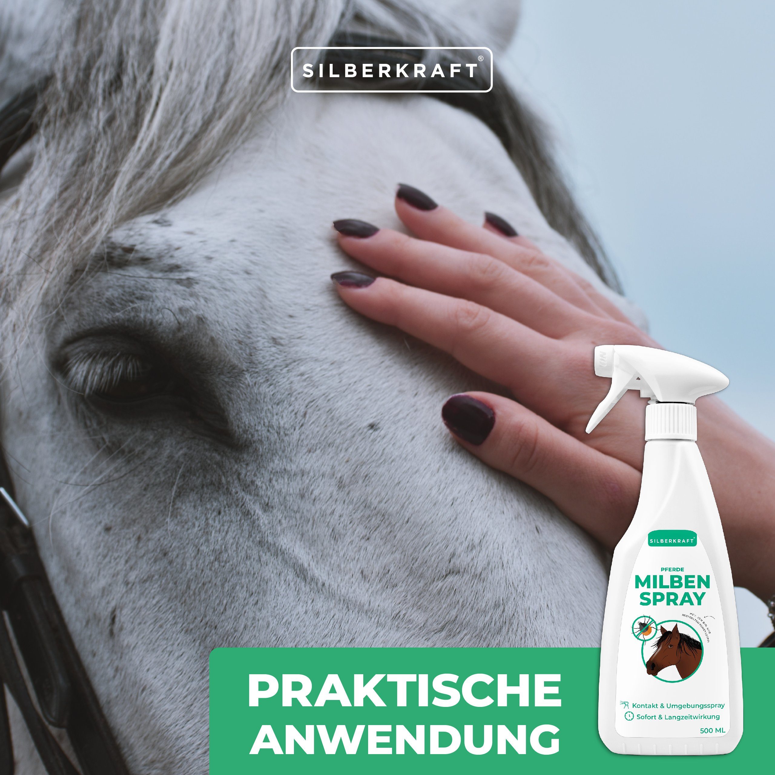 Silberkraft Insektenspray Milbenspray Pferde, 500 ml, 1-St.