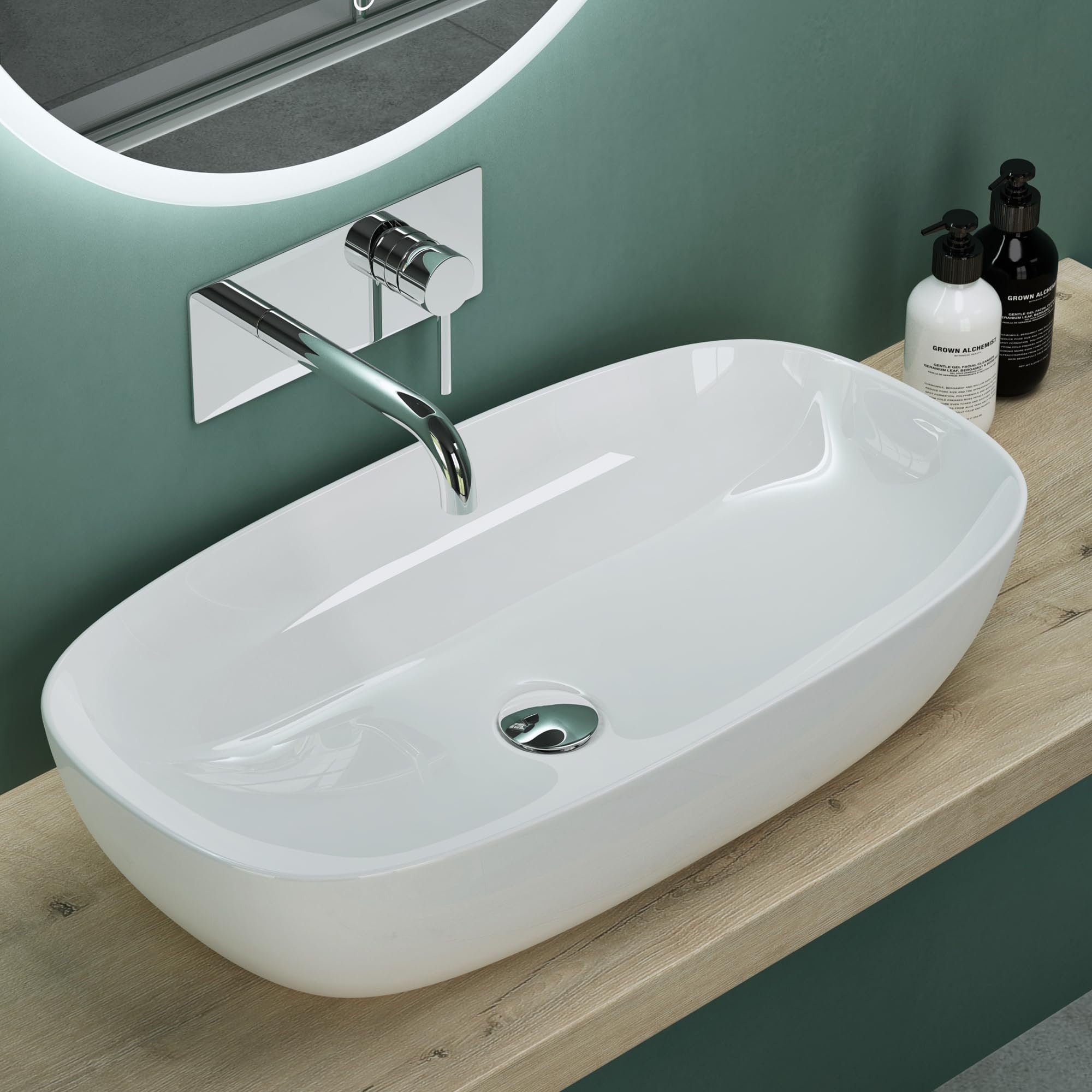 Mai & Mai Aufsatzwaschbecken Waschschale Br104 Waschbecken aus Keramik Nano-Beschichtung