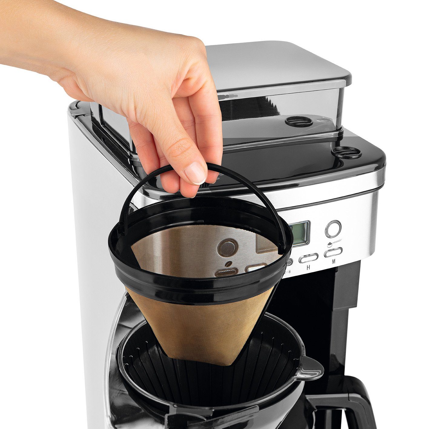 BEEM Filterkaffeemaschine FRESH-AROMA-PERFECT Mahlwerk Thermokanne 8 Tassen, Permanentfilter, Zubereitung mit Kaffeebohnen und Kaffeepulver möglich