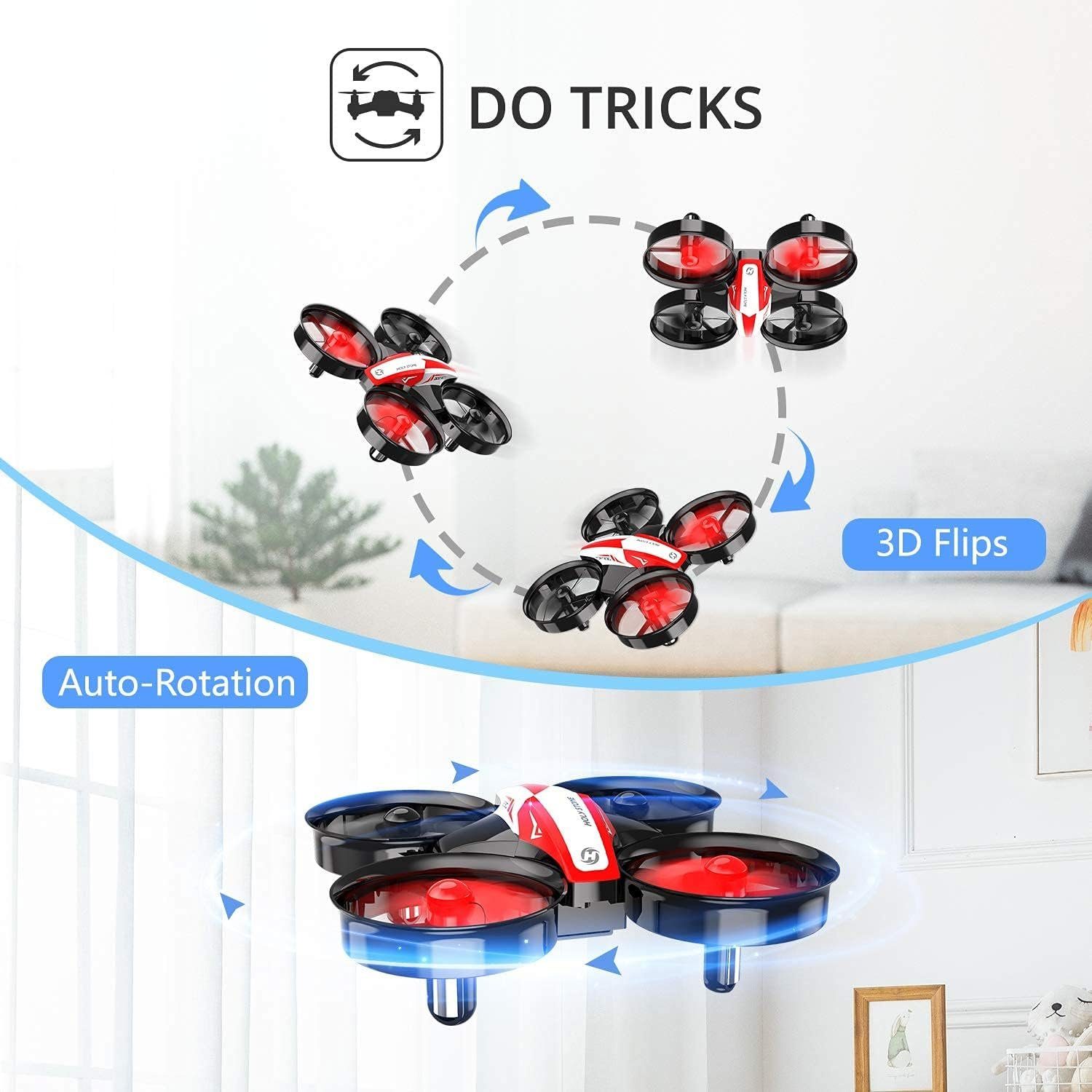 HOLY STONE HS210 Mini Drohne RC Drone für Kinder und Anfänger, Drohne (Mini Quadrocopter RC Helikopter Indoor mit 3 Akkus, Automatischer)