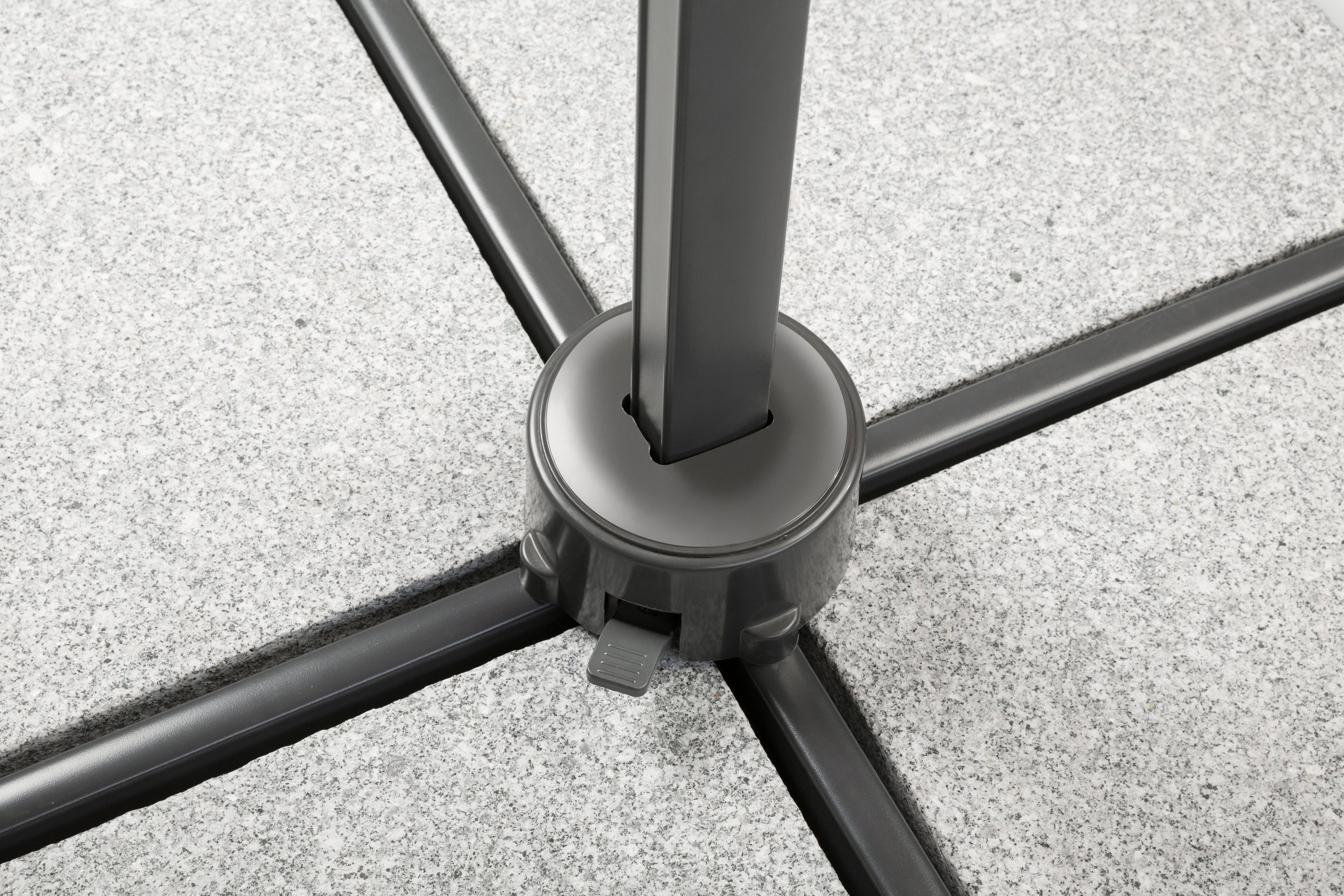 Schneider Schirme Ampelschirm Rhodos Junior, LxB: 270x270 cm, mit Schutzhülle und Schirmständer, ohne Wegeplatten