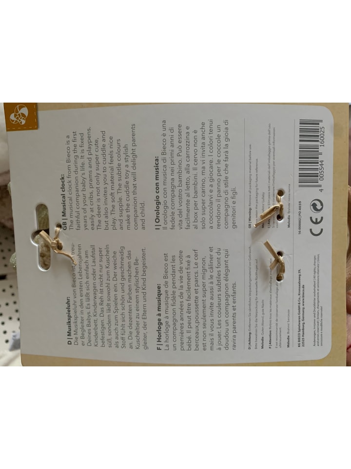 Bieco Spielwaren Musikspieluhr Reh - ab Geburt in Beige günstig kaufen onesize