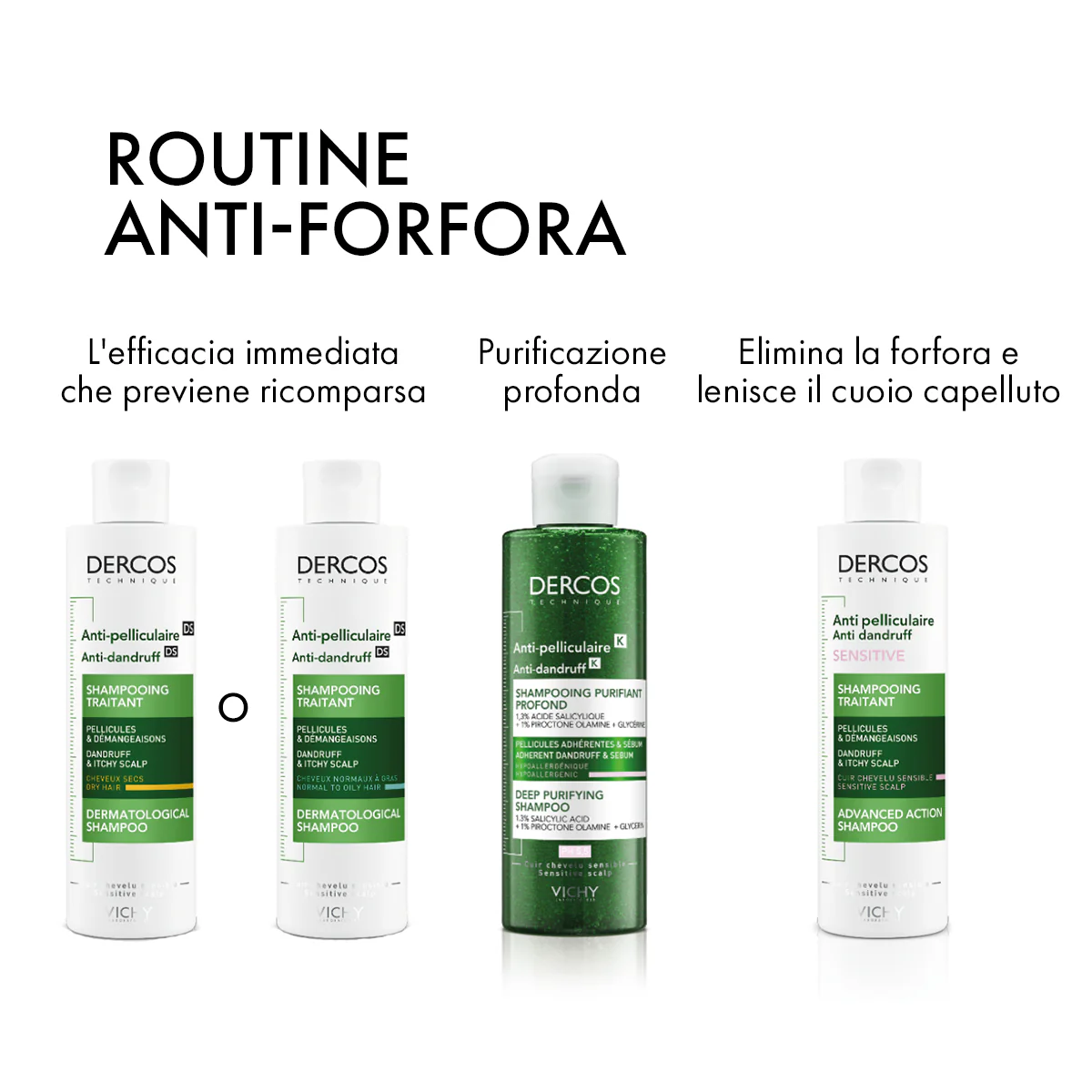 Champú anticaspa Dercos DT DS para cabello normal a graso - Champú anticaspa