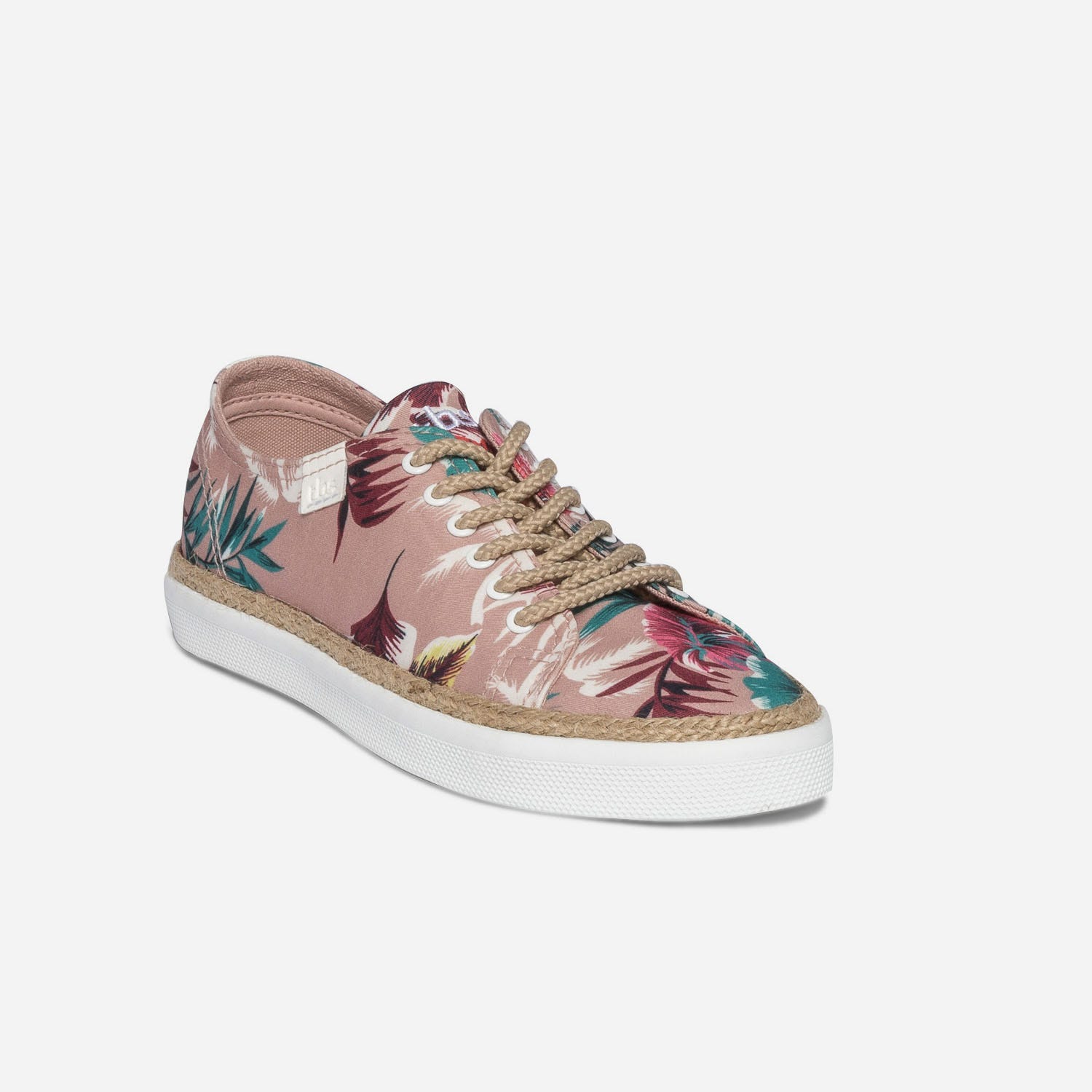 Tennis TBS vieux rose en toile imprimée fleurs