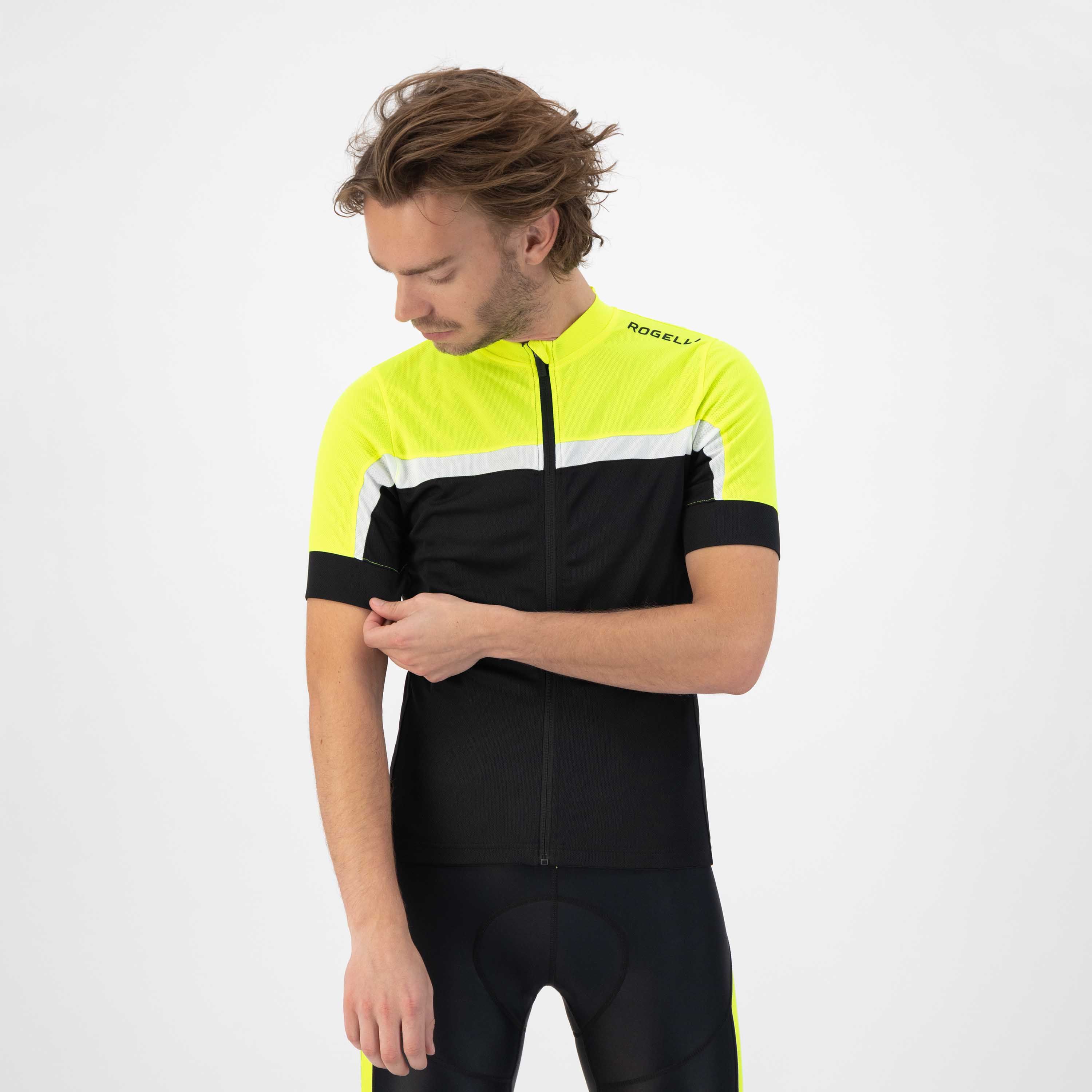 Rogelli Course Schwarz/Fluor Herren Radtrikot Kurzarm