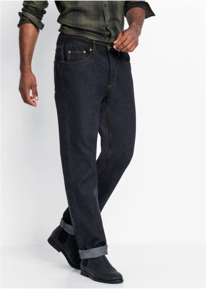 Classic Fit Jeans mit seitlichem Dehnbund, Straight