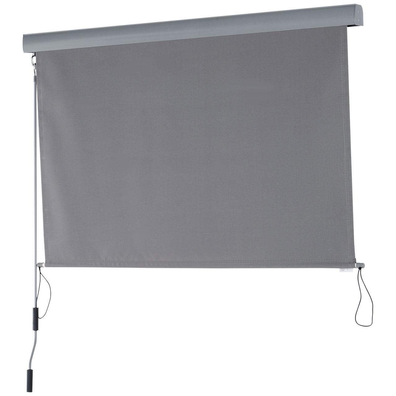 Outsunny Senkrechtmarkise Balkonmarkise Vertikalmarkise Windschutz Seitenrollo Grau 140 x 200 cm