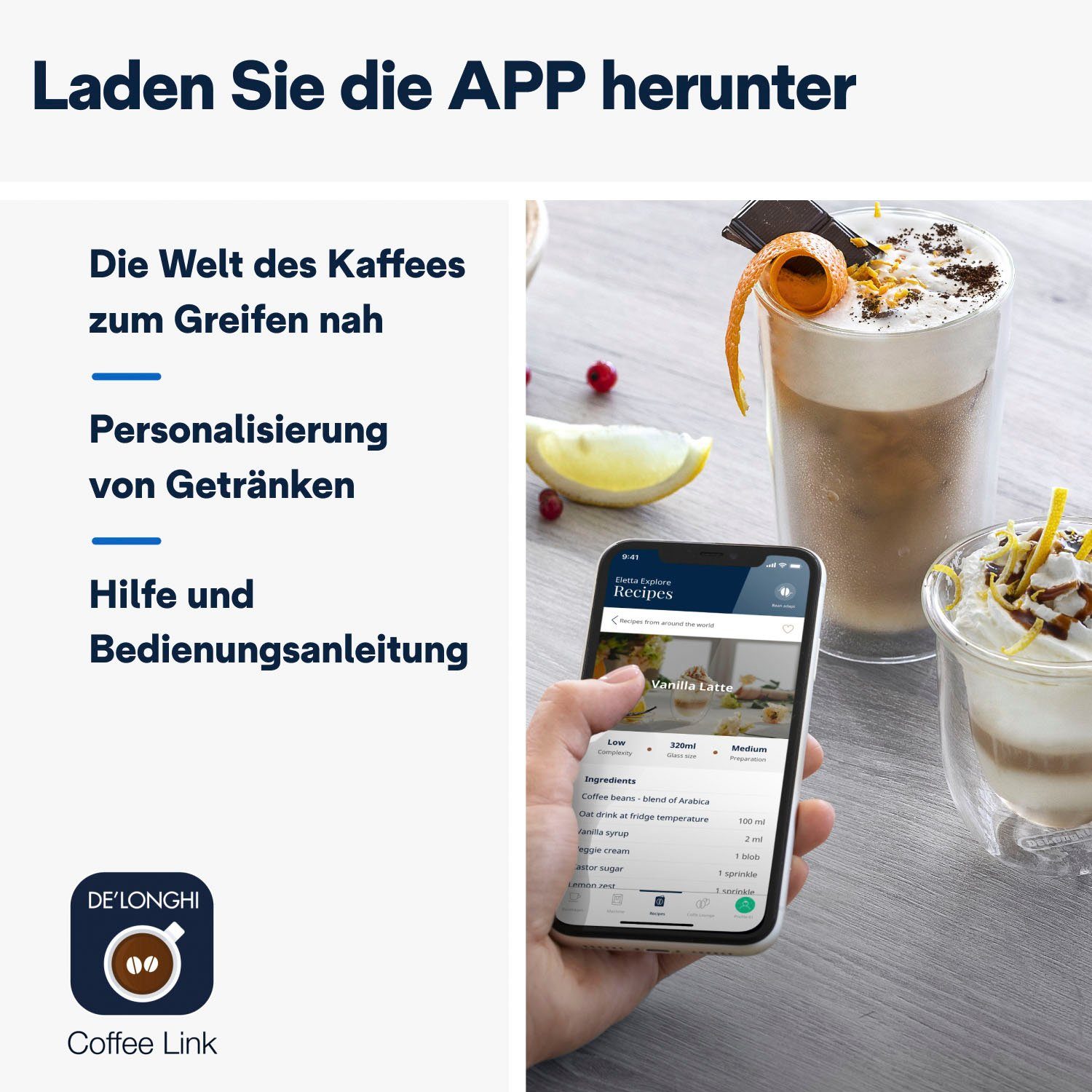 De'Longhi Kaffeevollautomat Eletta Explore Cold Brew Extraction ECAM450.86.T, Titan