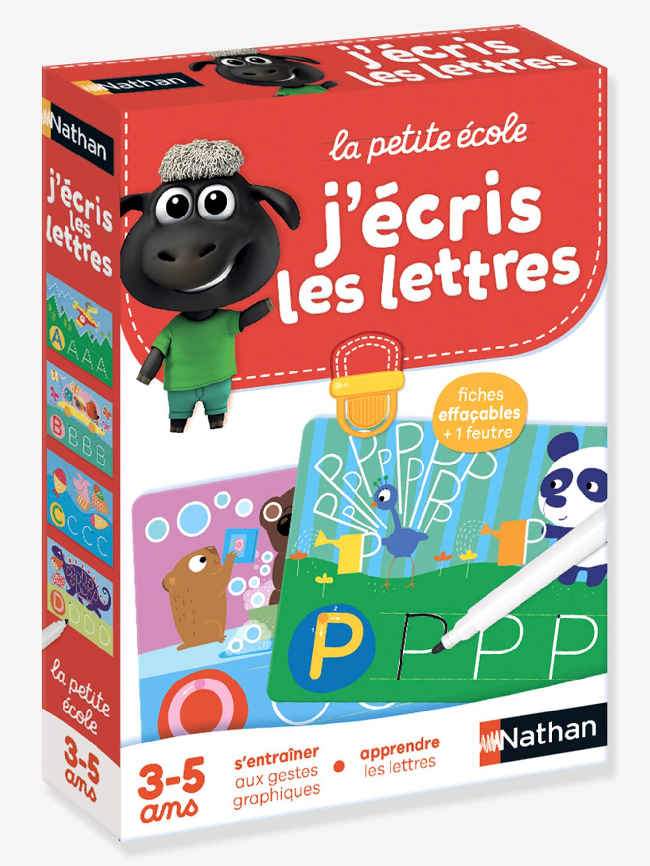 J'écris les lettres NATHAN bleu