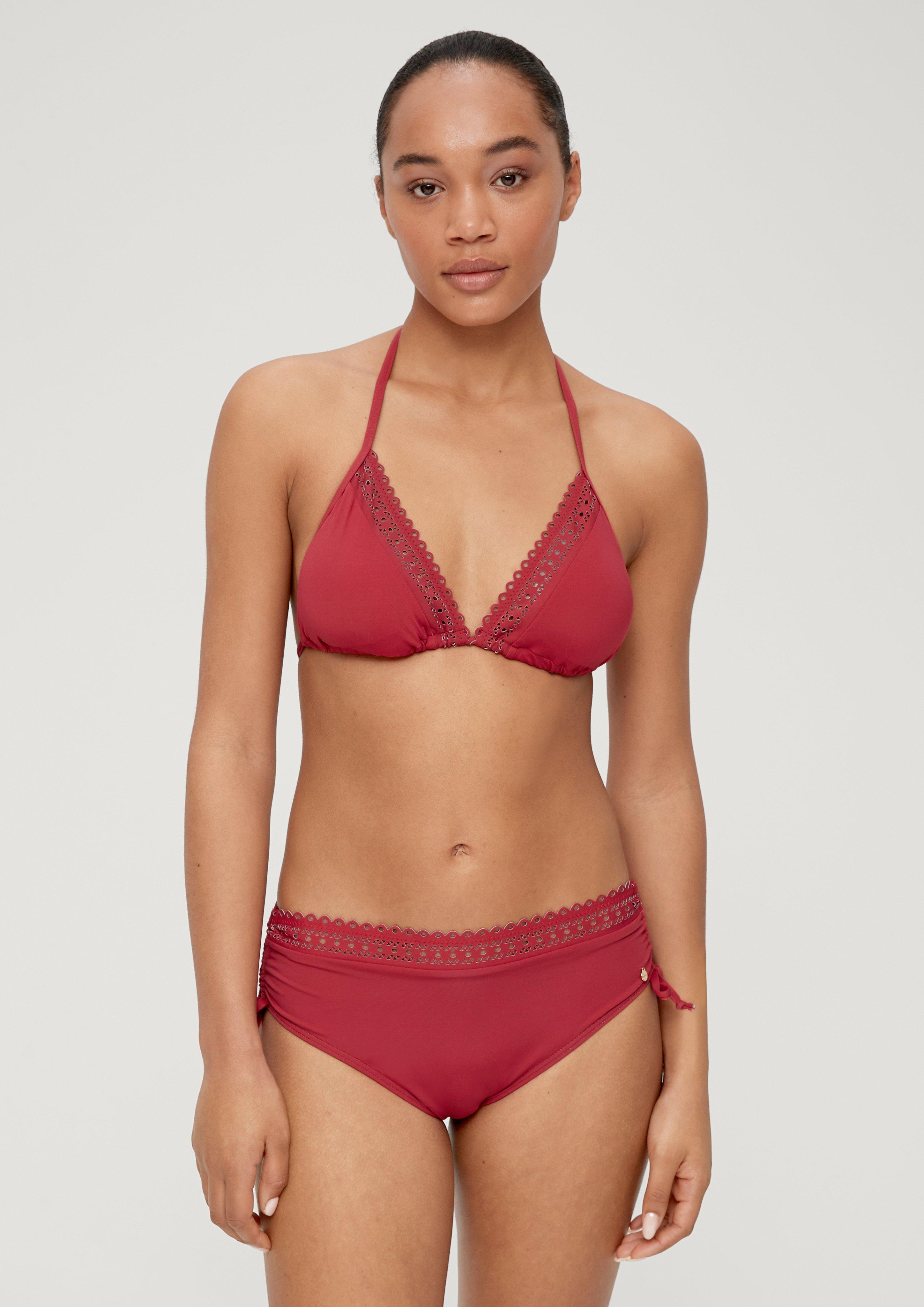 Triangel-Bikini-Top mit Lochstickerei  EME-6008695-3400