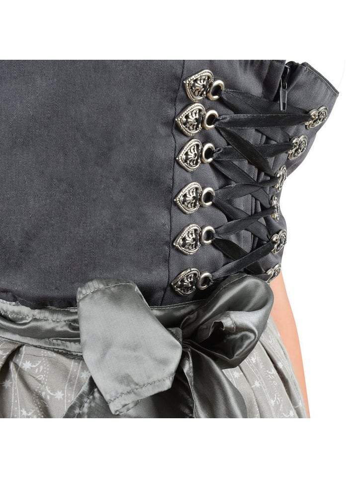 Edelnice Midi Dirndl 3-teilig in anthrazit günstig kaufen