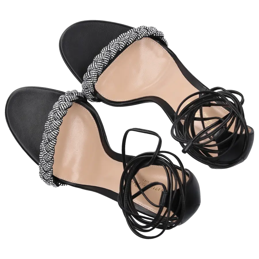 Gianvito Rossi - Sandalen CRYSTAL LEMONI 105 Kalbsleder - schwarz