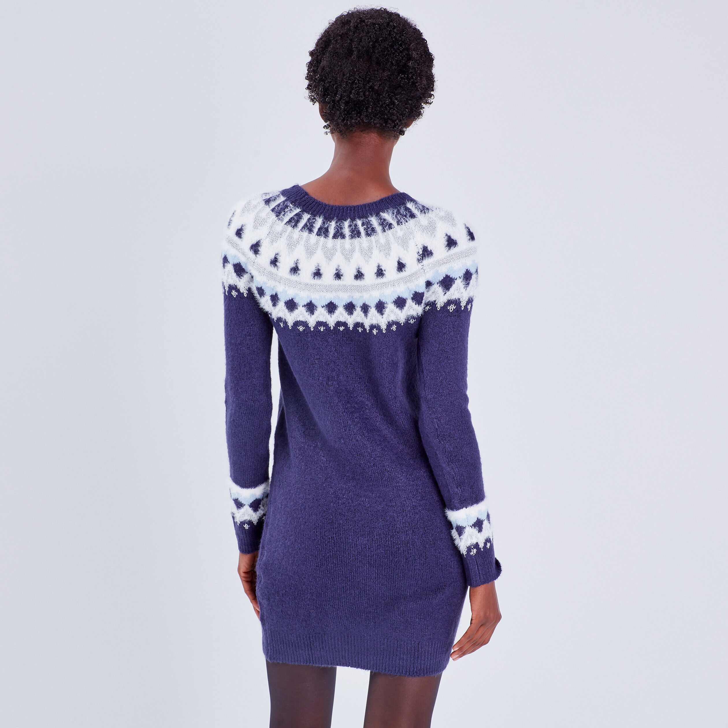 Robe pull droite bleu marine femme | Cache Cache