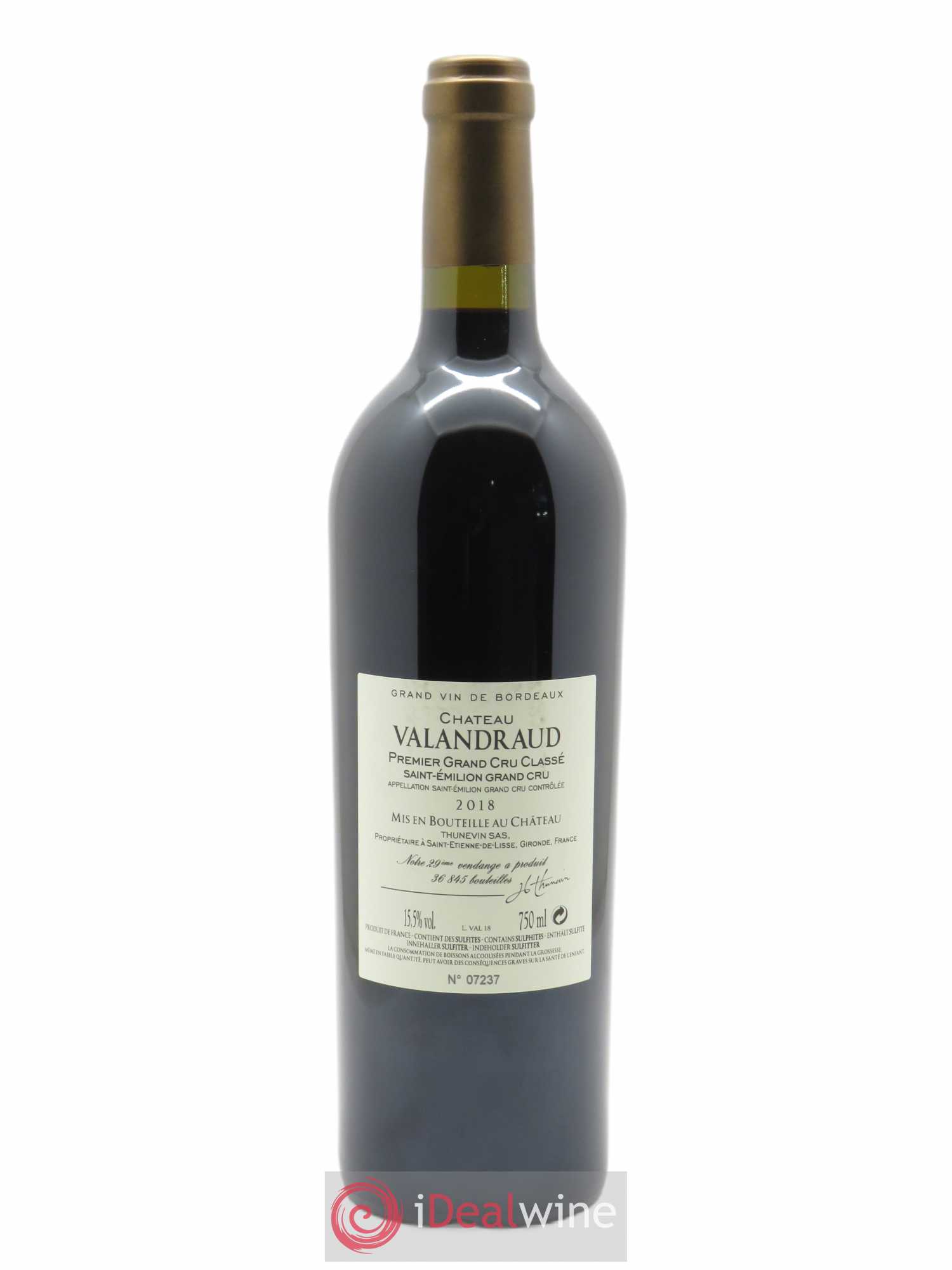 Château de Valandraud 1er Grand Cru Classé B (depuis 2012)  2018 - Lot de 1 Bouteille