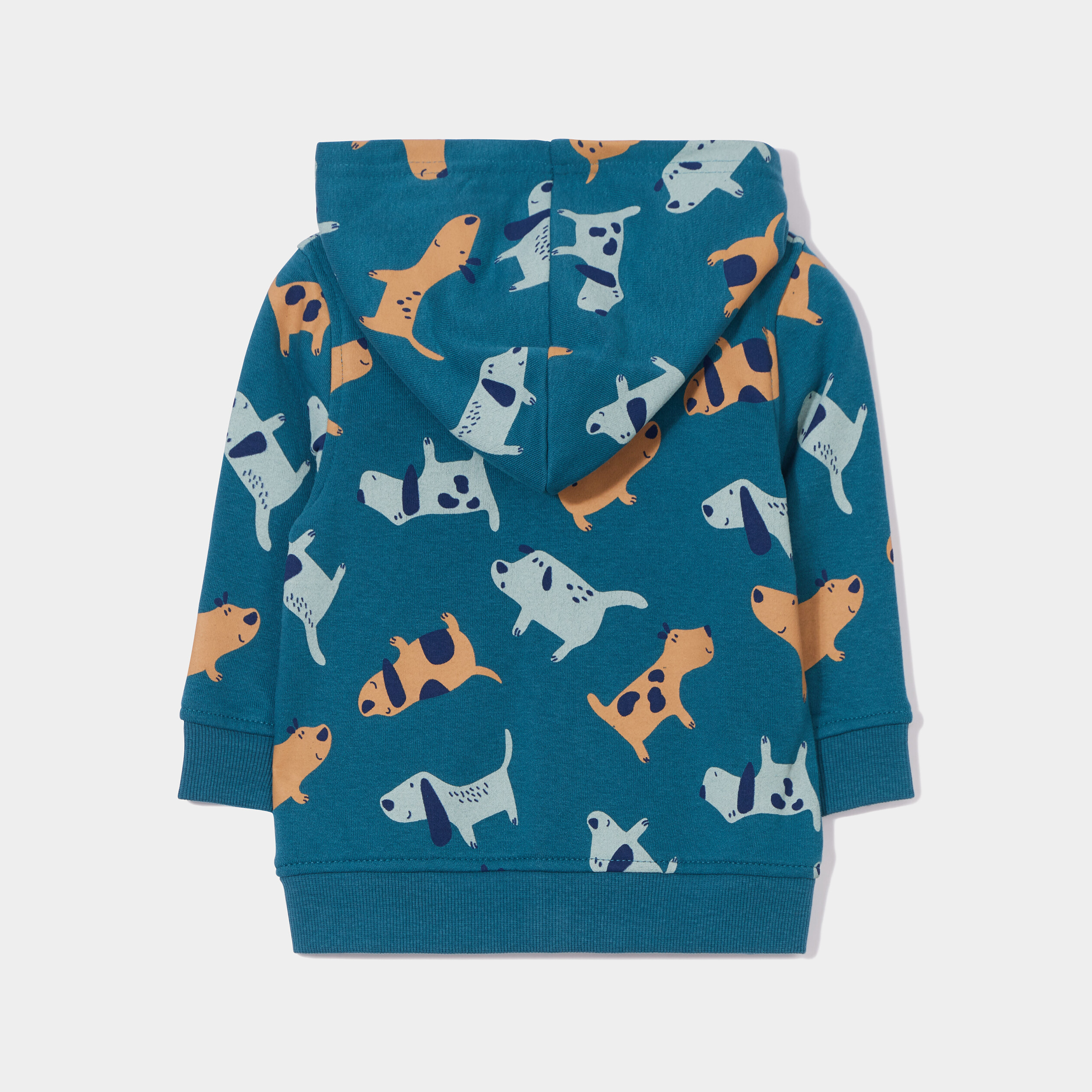 Sweat zippé à capuche coton vert canard bébé garçon | La Halle