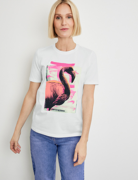 T-Shirt mit Flamingo-Motiv