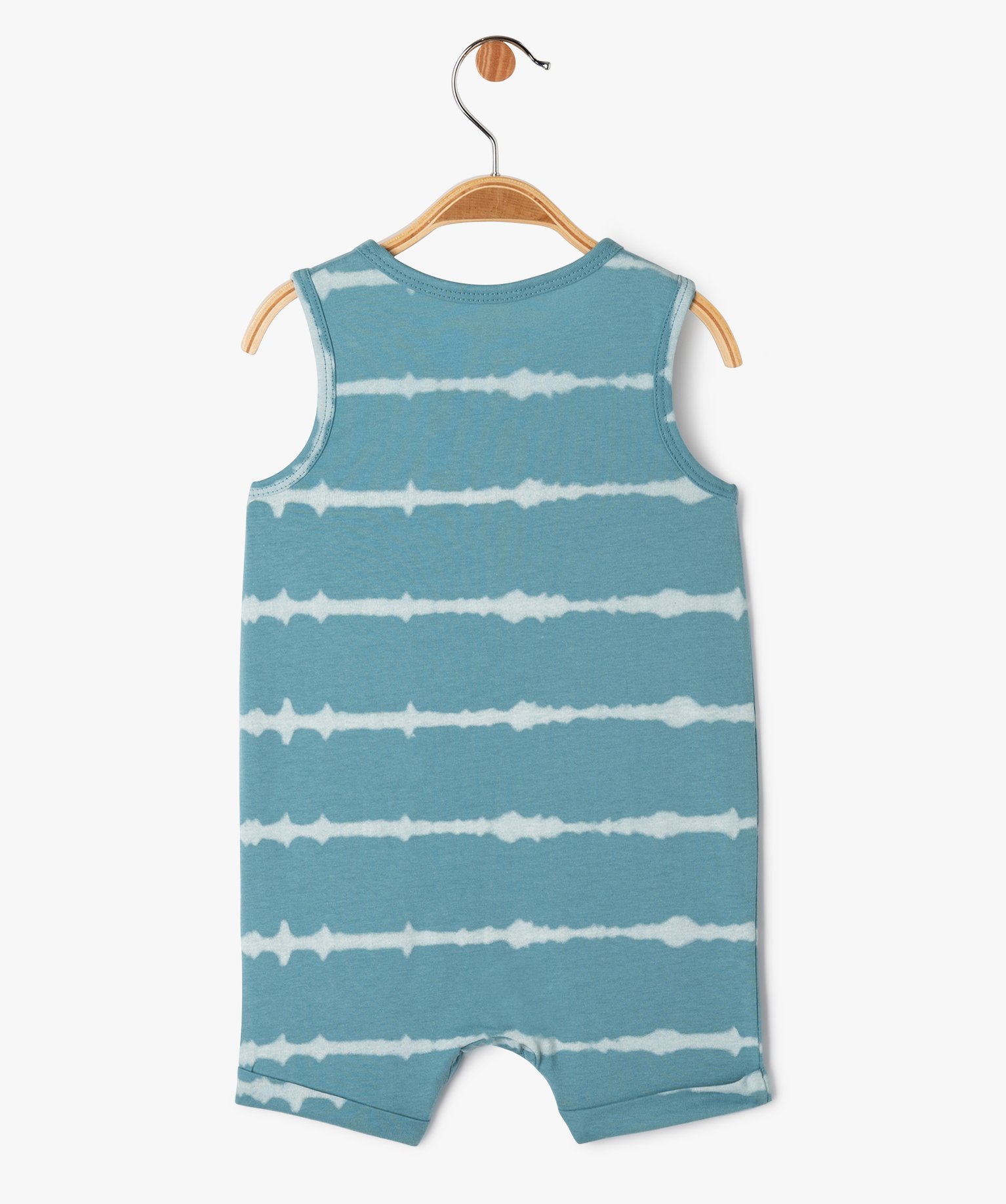 Combishort sans manches en coton imprimé bébé Garçon bleu | GEMO