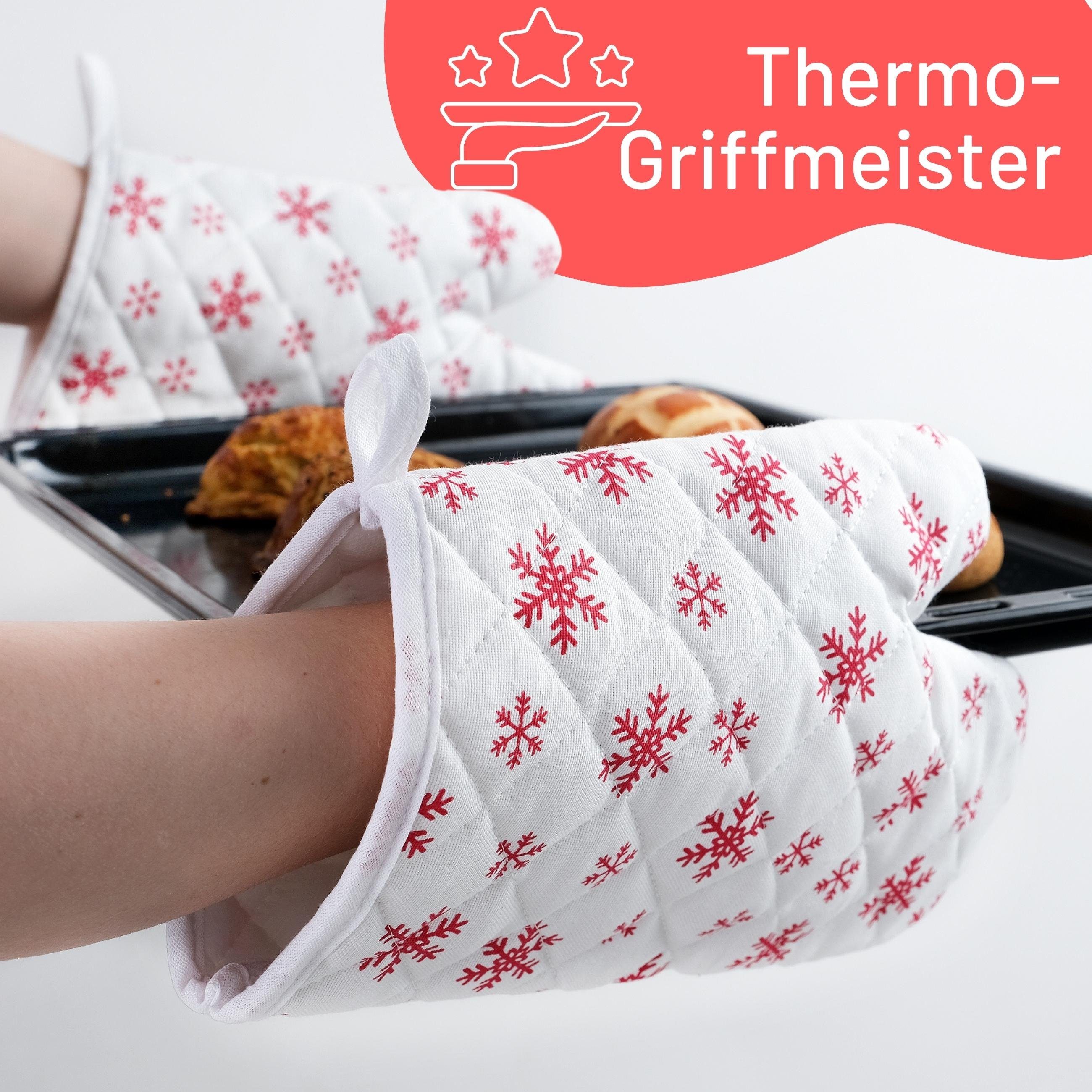 Parpalinam Topfhandschuhe Ofenhandschuhe 2er Set Weihnachten Hitzebeständig, Pures Baumwollgefühl, ohne Silikon
