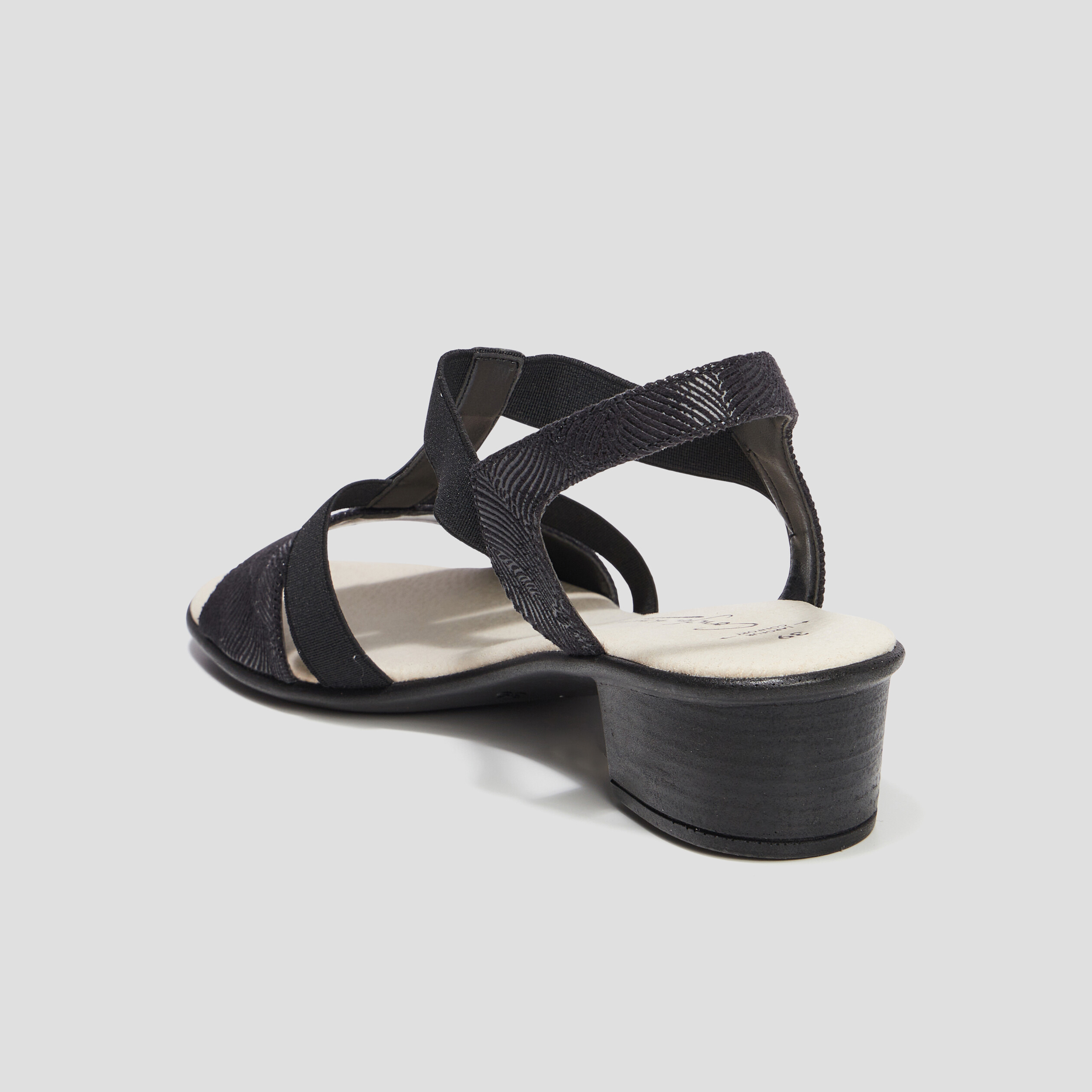Sandales à talons pied large noir femme | La Halle