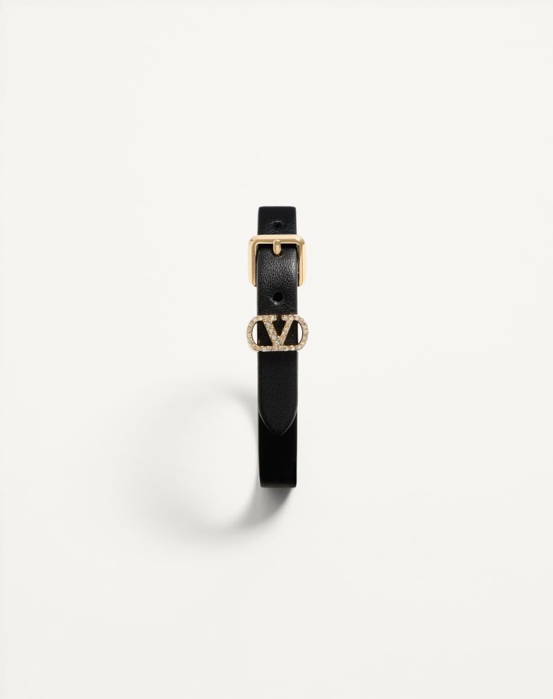 Pulseira Valentino Ovalette em couro e cristais Swarovski®