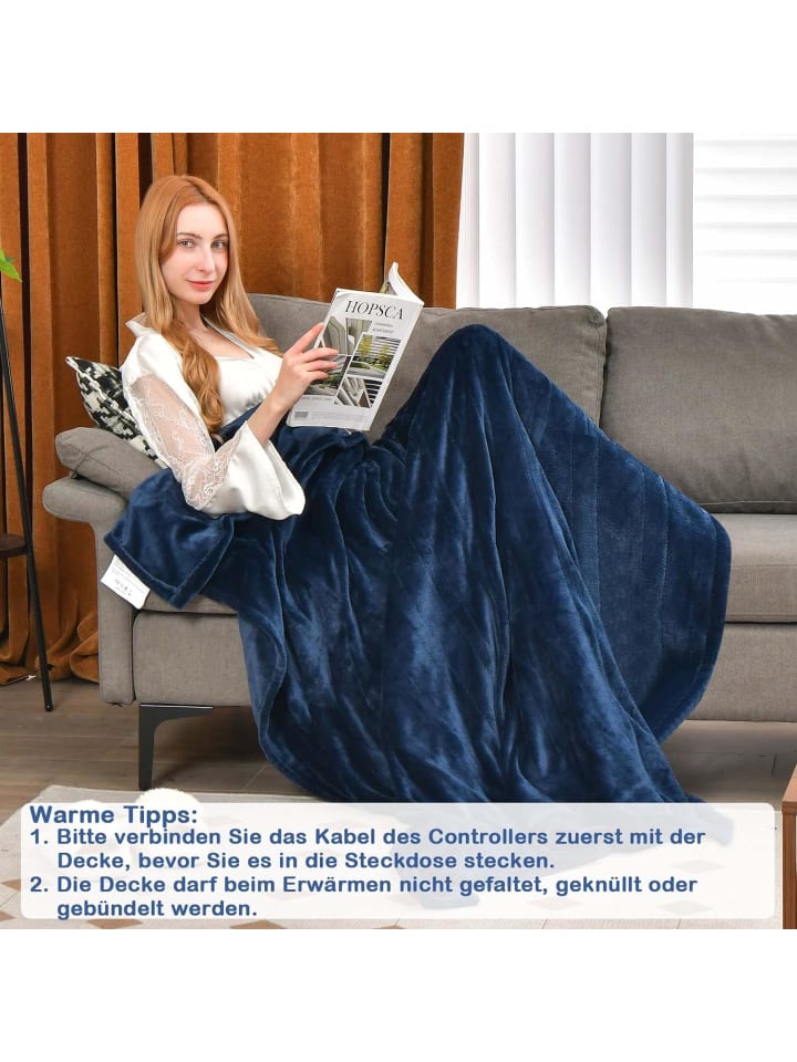 COSTWAY Heizdecke 130 x 180 cm in Blau günstig kaufen 130 cm