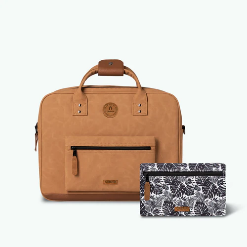 Camel-colored Moscow laptop bag