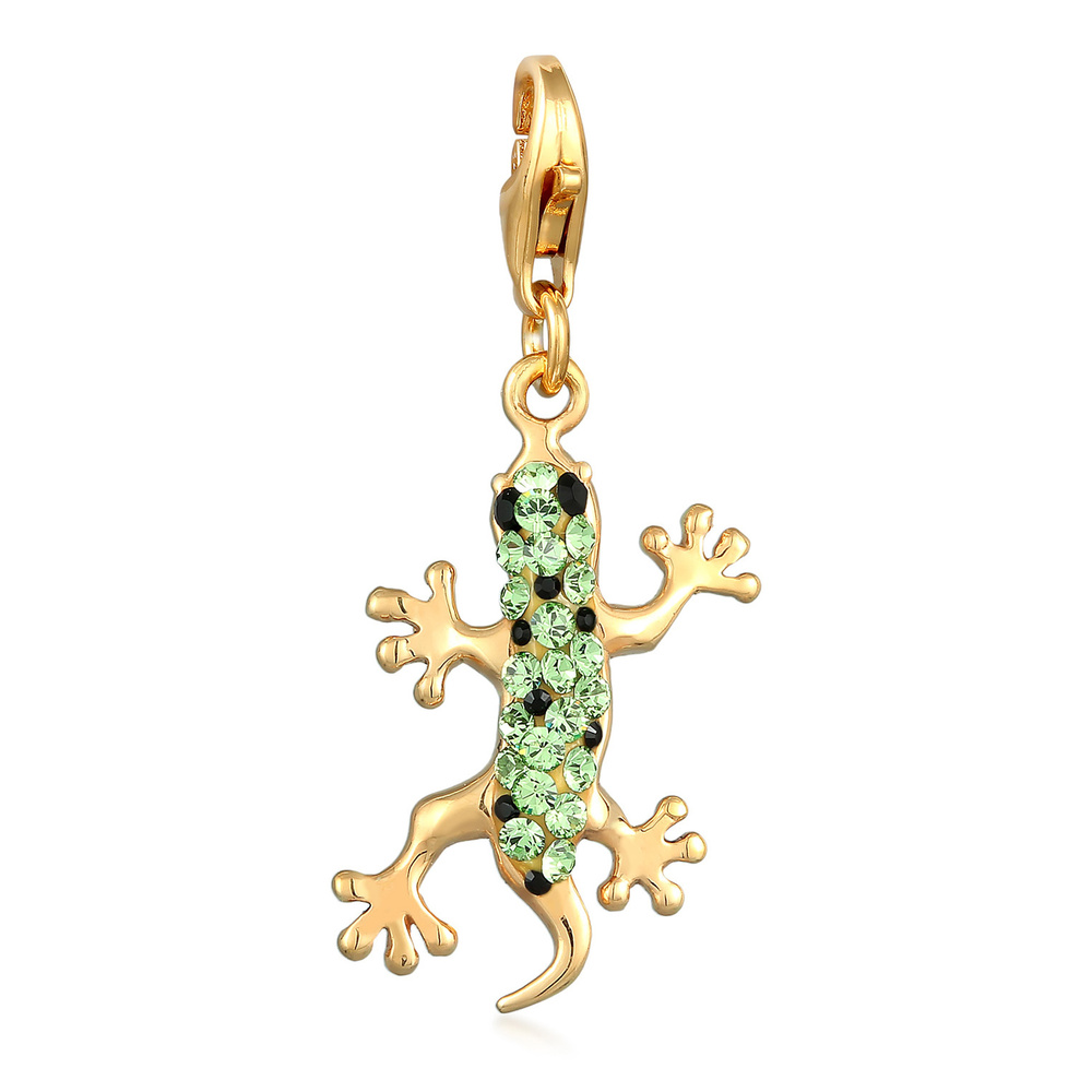 Nenalina Nenalina Amulette Femmes pendentif Gecko avec cristaux en argent sterling 925 Pendentif